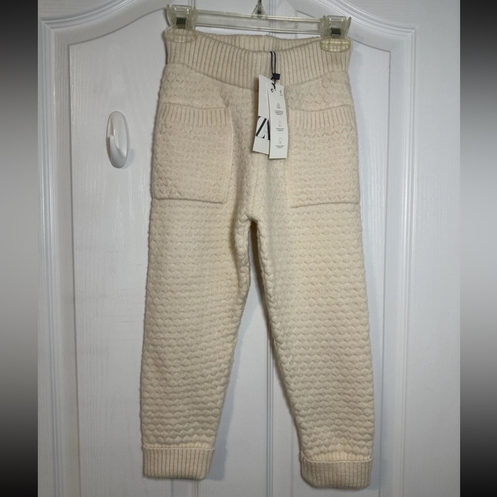Zara Cream Textured Kids Joggers
